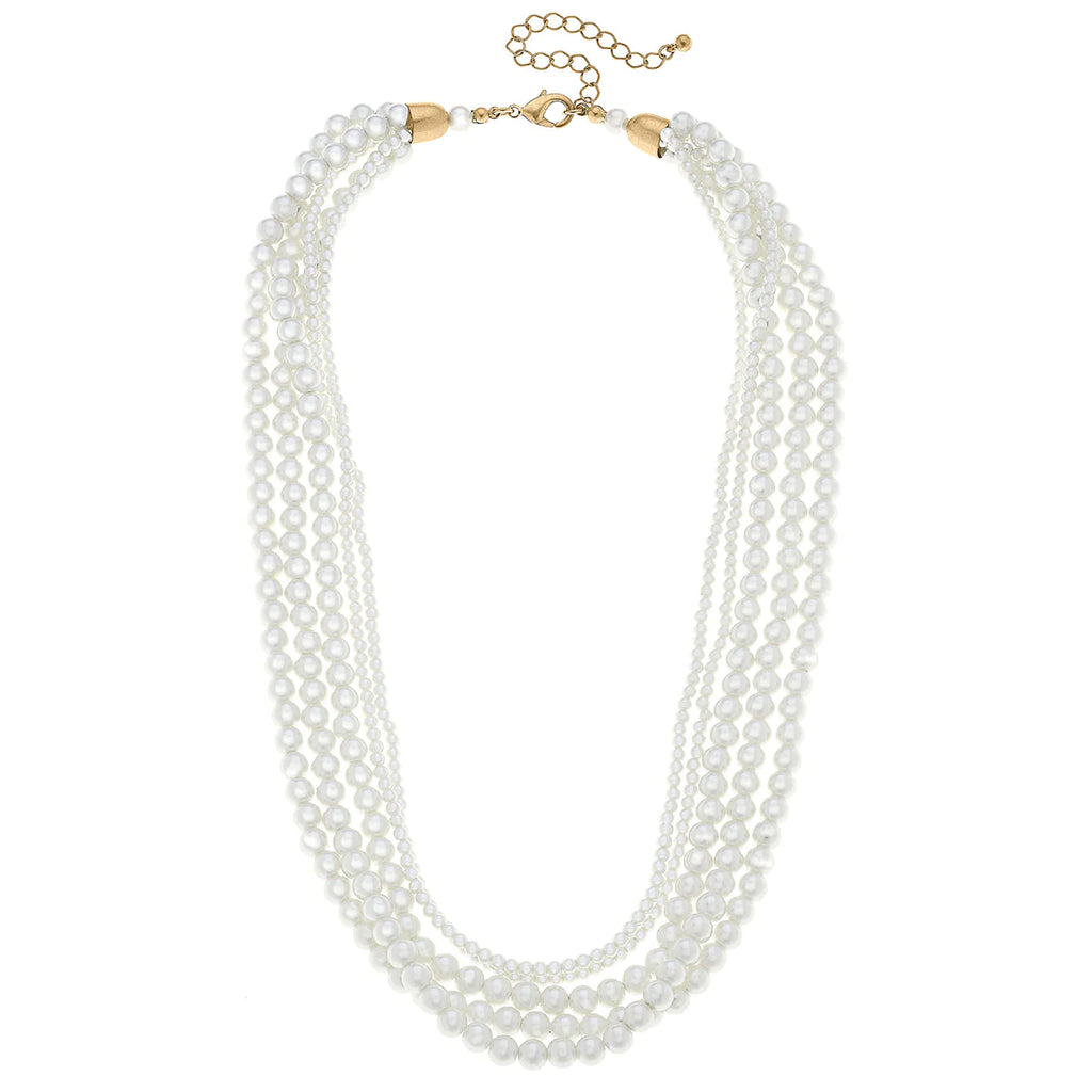 Theresa Pearl Multi Strand Necklace in Ivory | Cornell's Country Store