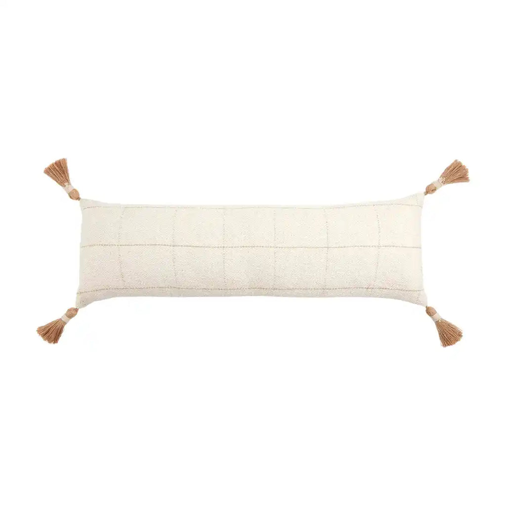 Mud Pie Long Woven Check Pattern Pillow | Cornell's Country Store