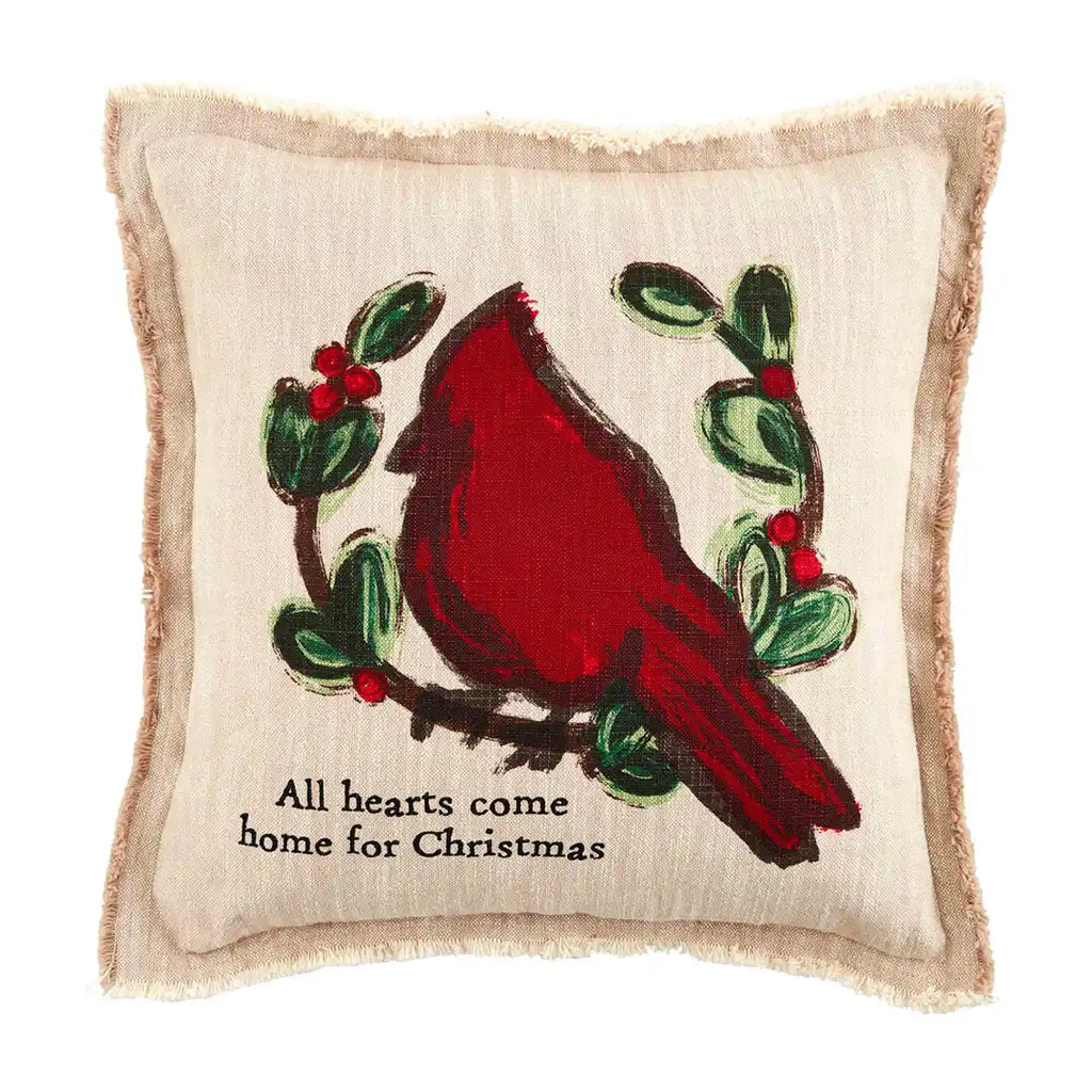 Mud Pie Christmas Cardinal Pillow | Cornell's Country Store