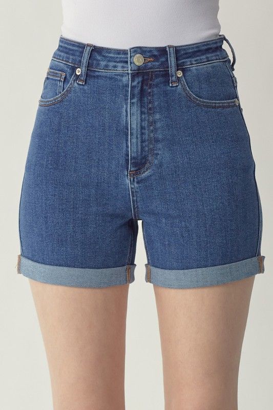 Hi Rise Denim Roll Up Shorts | Cornell's Country Store