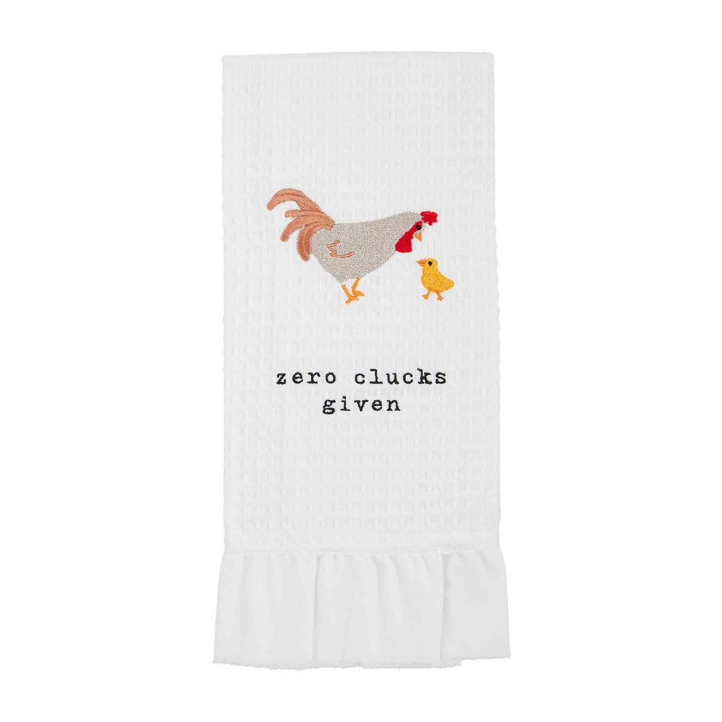 Mud Pie Zero Clucks Given Waffle Towel | Cornell's Country Store