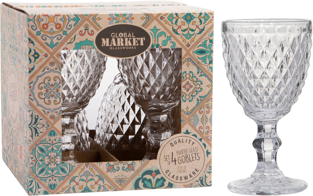 Clear Quilted 12 oz Goblets | Cornell's Country Store