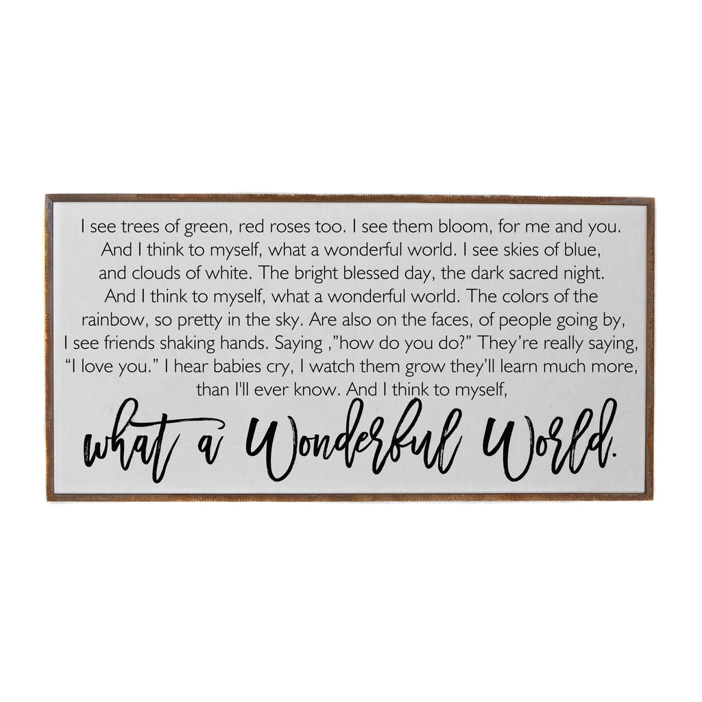 What A Wonderful World Wood Sign | Cornell's Country Store