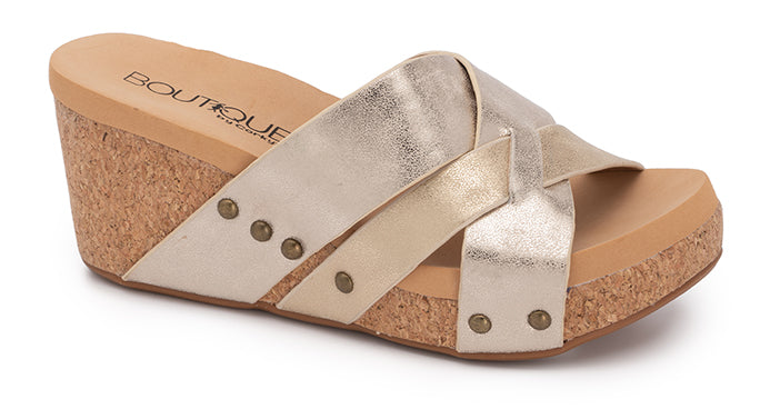 Corkys Footwear Amuse Wedge in Gold | Cornell's Country Store
