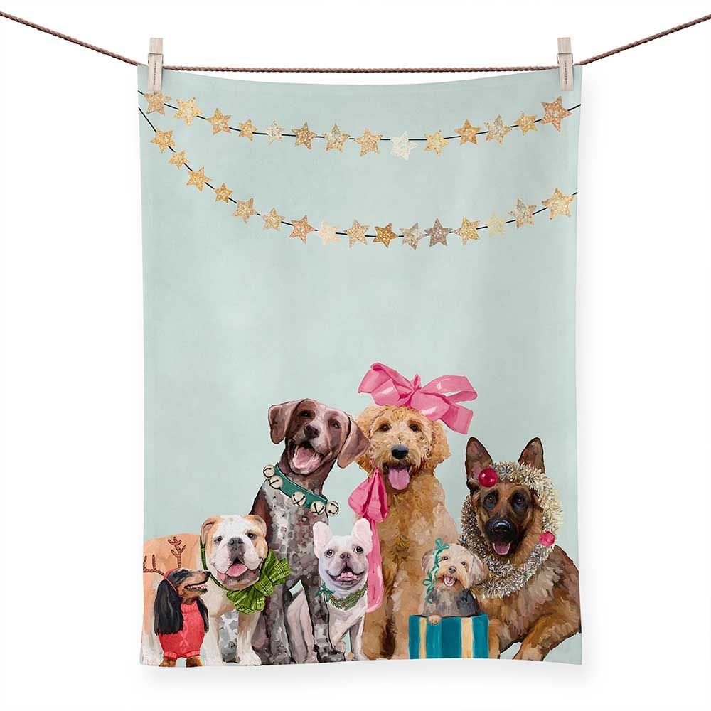 GreenBox Art Festive Puppy Pack Tea Towel | Cornell's Country Store