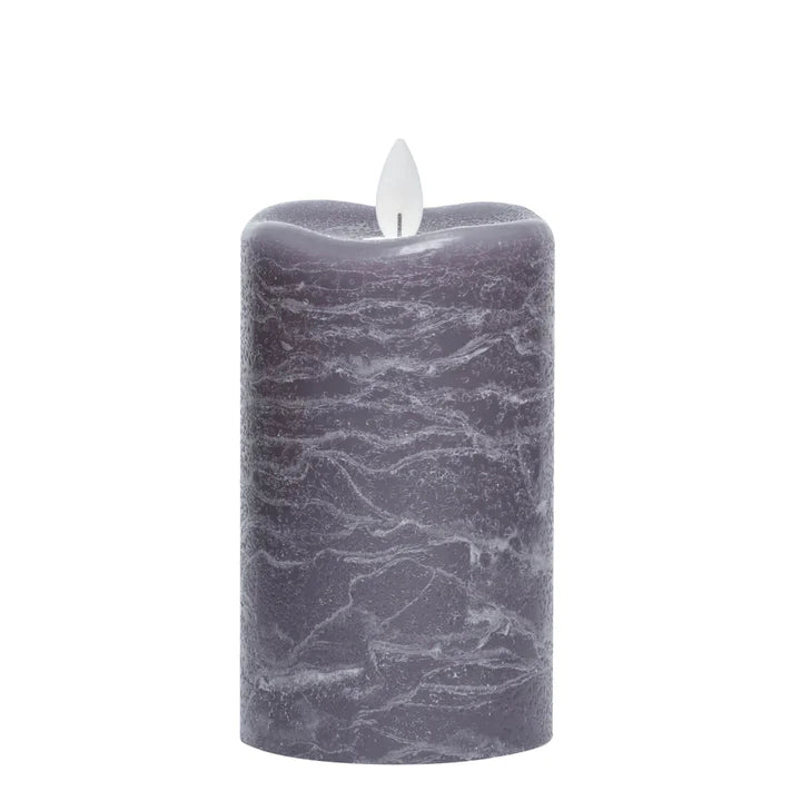 Mirage Frosted Gray Pillar Candle 6" | Cornell's Country Store