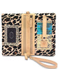 Consuela Mona Leopard Uptown Crossbody with three zip compartments and crossbody strap