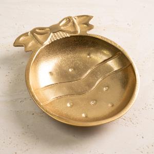 Christmas Ornament Shaped Gold Bowl | Cornell's Country Store