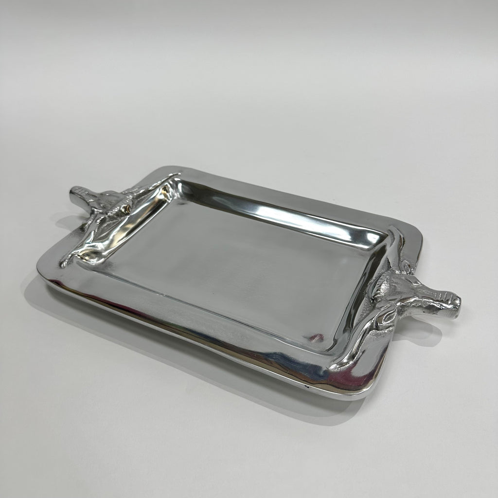 Aluminum Longhorn Serving Tray | Cornell's Country Store