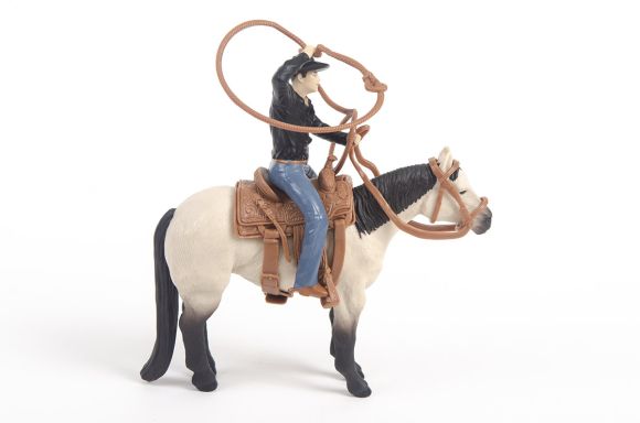 Little Buster Toys Calf Roping Kit with cowboy figurine, rope, and bridle accessories in packaging