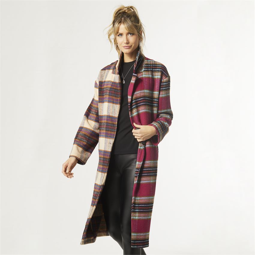 Hope Oversized Long Plaid Trench-Coat | Cornell's Country Store