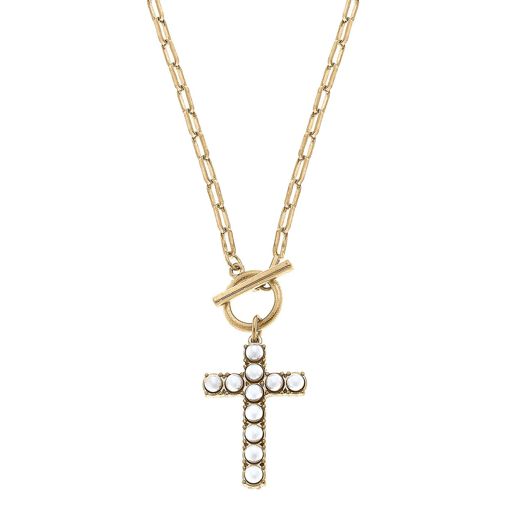 Ruth Delicate Pearl Cross Necklace | Cornell's Country Store