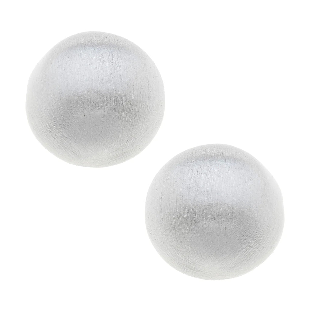 Hailey Stud Earrings in Satin Silver | Cornell's Country Store