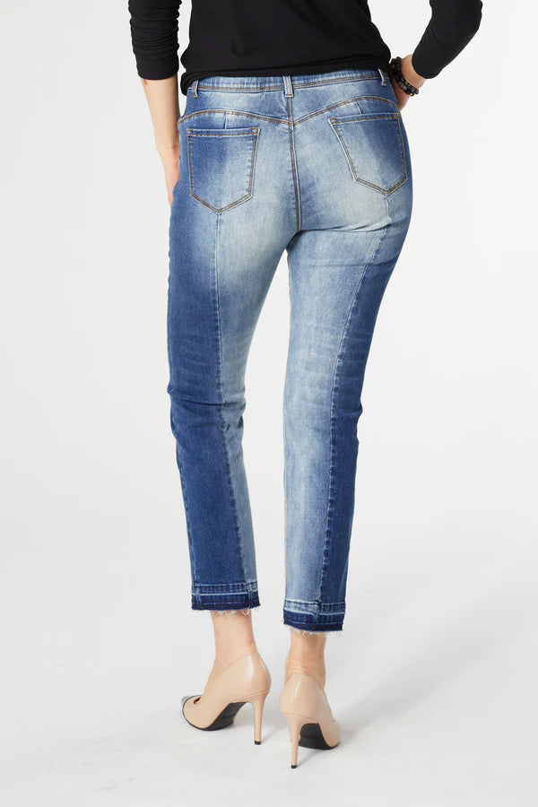 OMG Zoey Zip Boyfriend Ankle Raw Hem Jeans | Cornell's Country Store