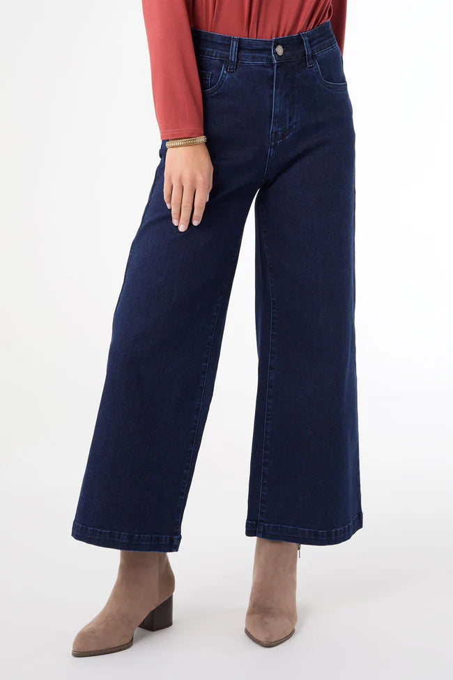 Coco + Carmen EverStretch Wide Leg Crop Jeans with soft 4-way stretch, 