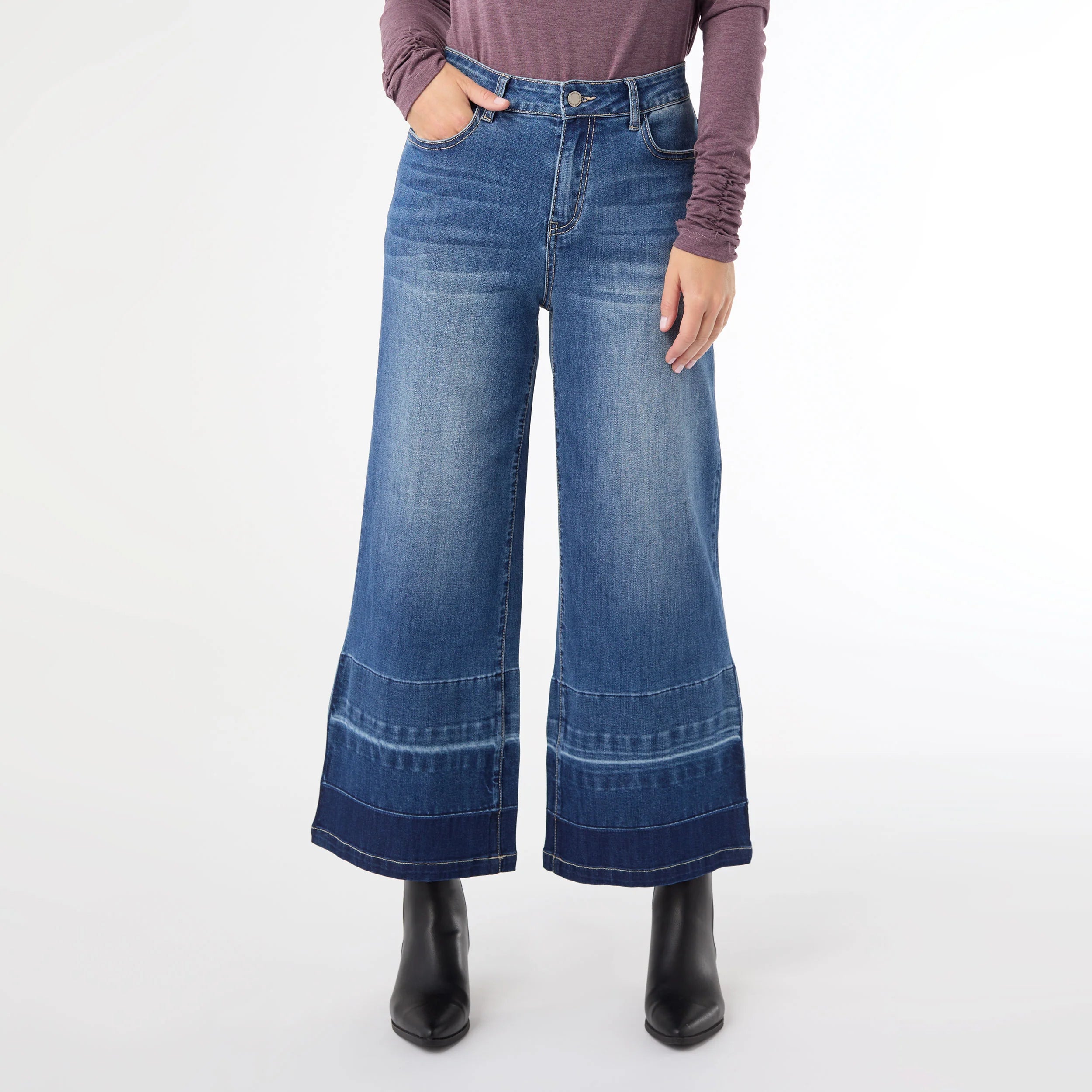 Coco + Carmen Bambu Wide Leg Crop Jeans – Soft Bamboo Blend