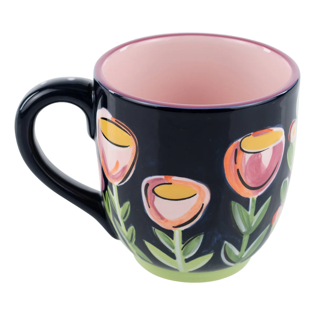 Bright Floral Friend Mug with colorful hand-painted flowers by Glory Haus