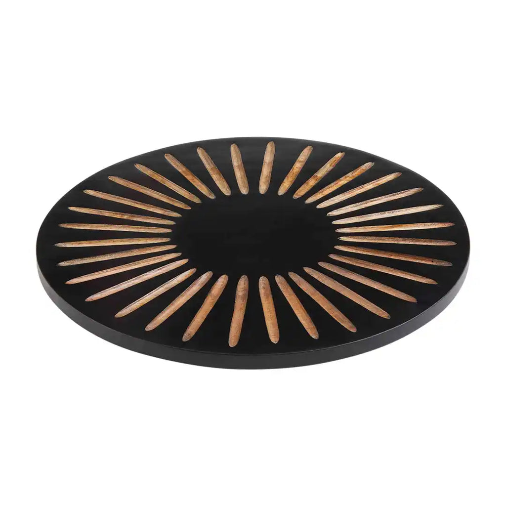 Mud Pie Carved Black Lazy Susan | Cornell's Country Store