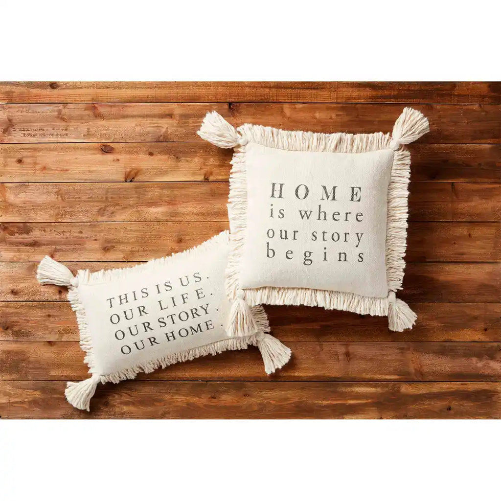 Home Is Where...Fringe Throw Pillow | Cornell's Country Store