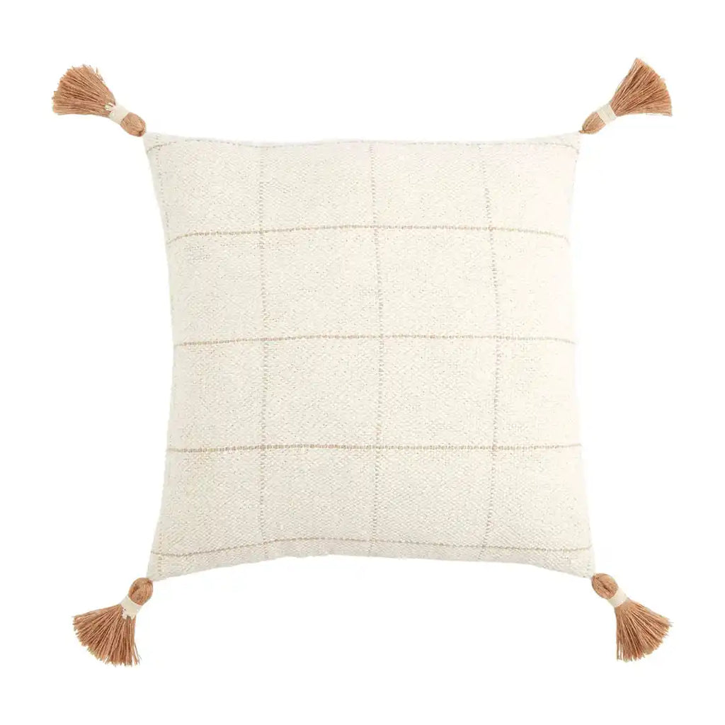 Mud Pie Square Woven Check Pattern Pillow | Cornell's Country Store