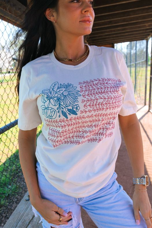 Flower Flag Graphic Tee | Cornell's Country Store
