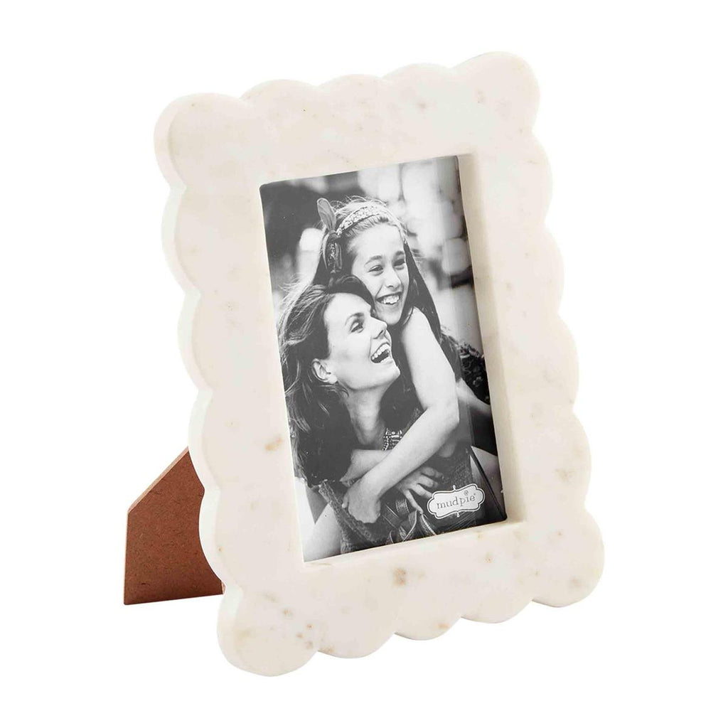 Mud Pie Scalloped Marble Frame 4 x 6 | Cornell's Country Store