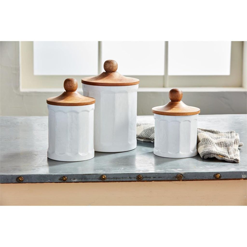 Mud Pie Milk Glass Canister Set | Cornell's Country Store