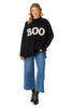 Mud Pie black Boo Halloween jacquard sweater