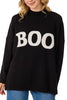 Mud Pie black Boo Halloween jacquard sweater