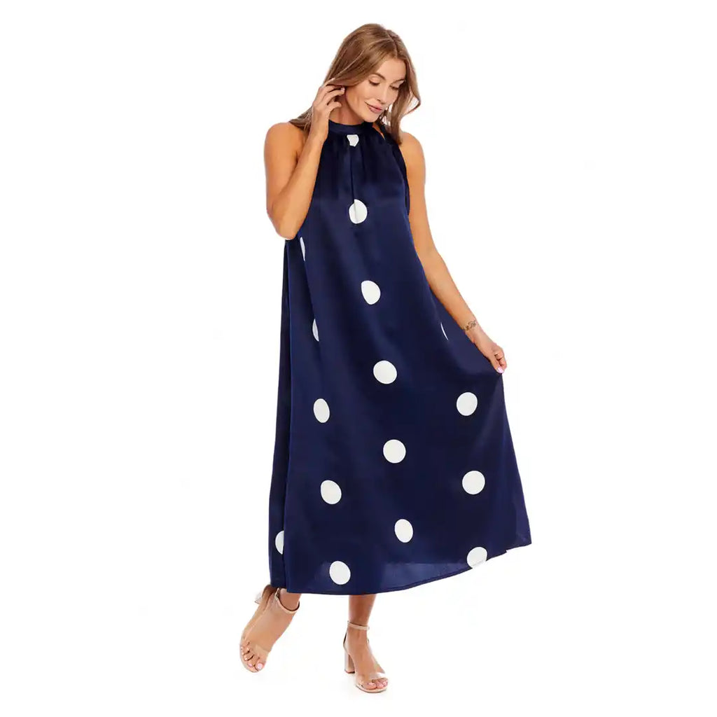 Navy Lowe Bow Tie Maxi Dress | Cornell's Country Store