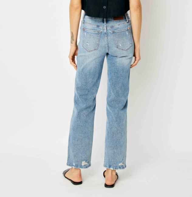 Judy Blue Destroyed Straight Leg Jeans | Cornell's Country Store