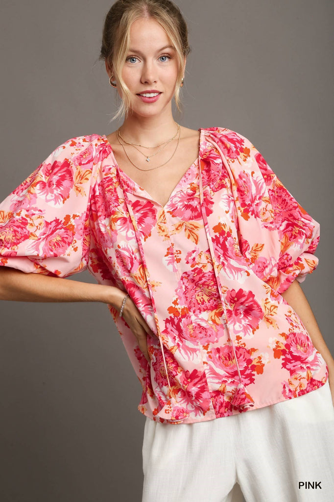 Buy Women's Pink Partywear Floral Tops Online