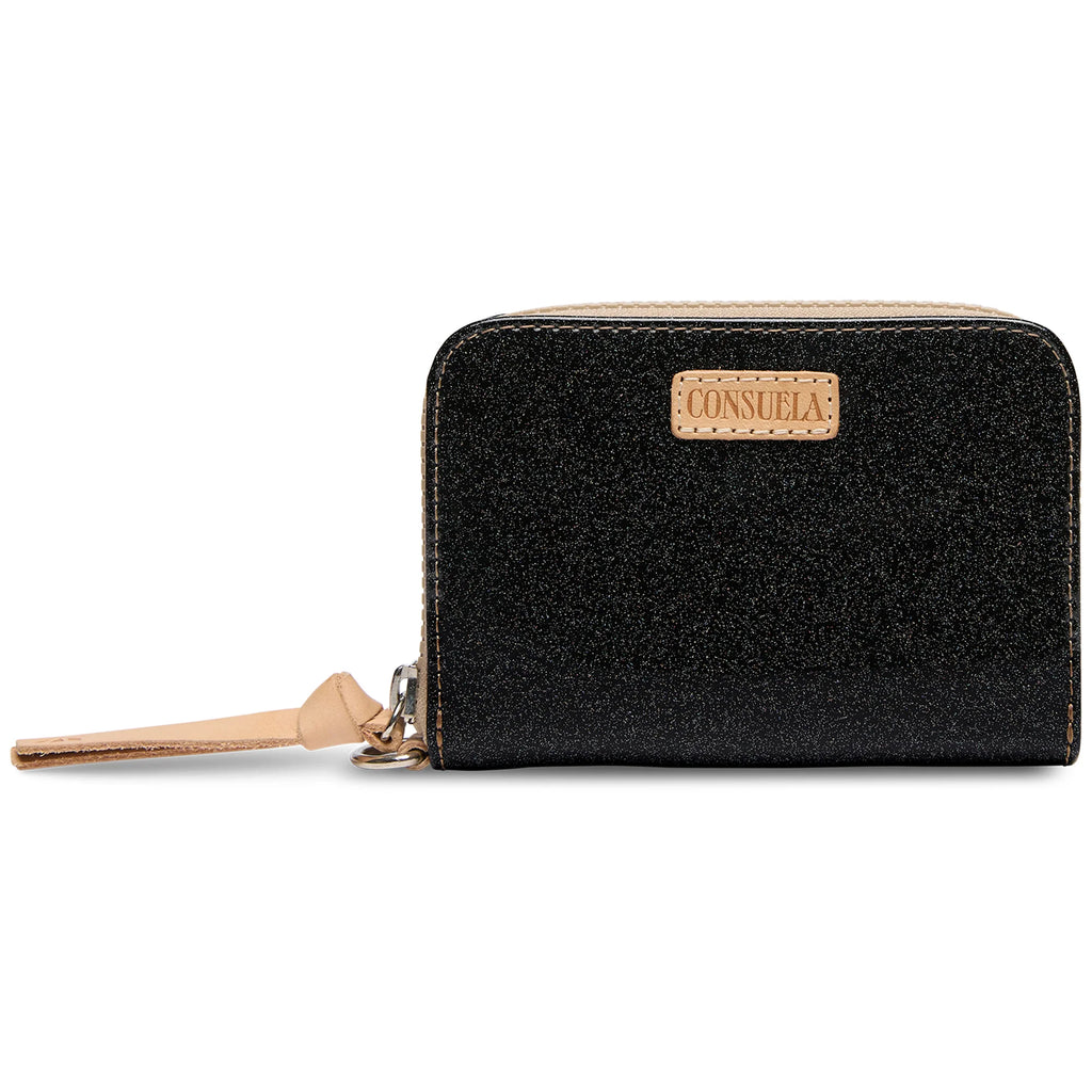 Consuela Zippy Wallet Mariana in black glitter with card slots