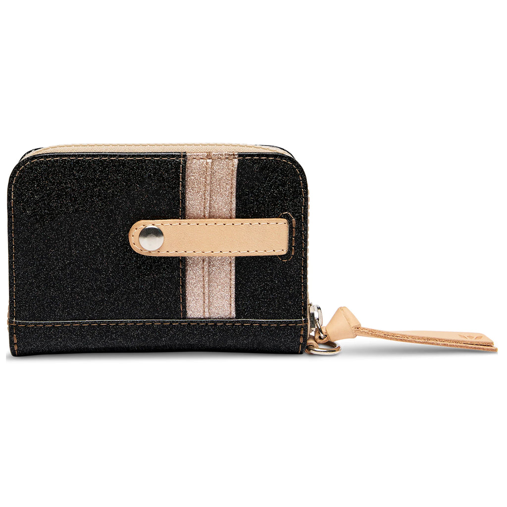 Consuela Zippy Wallet Mariana in black glitter with card slots