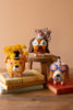 colorful ceramic puppy planters with sunglasses small dog pots for desk or shelf decor