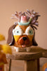 colorful ceramic puppy planters with sunglasses small dog pots for desk or shelf decor