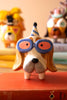 colorful ceramic puppy planters with sunglasses small dog pots for desk or shelf decor