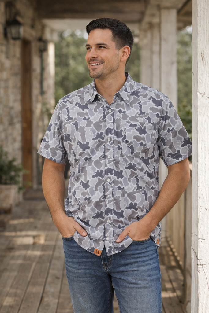 camouflage button down dress shirt Simply Southern | Mens Brimnes narrow dresser all Grab our Nine Line engagement-photoshoot Color:ModCloth-Navy