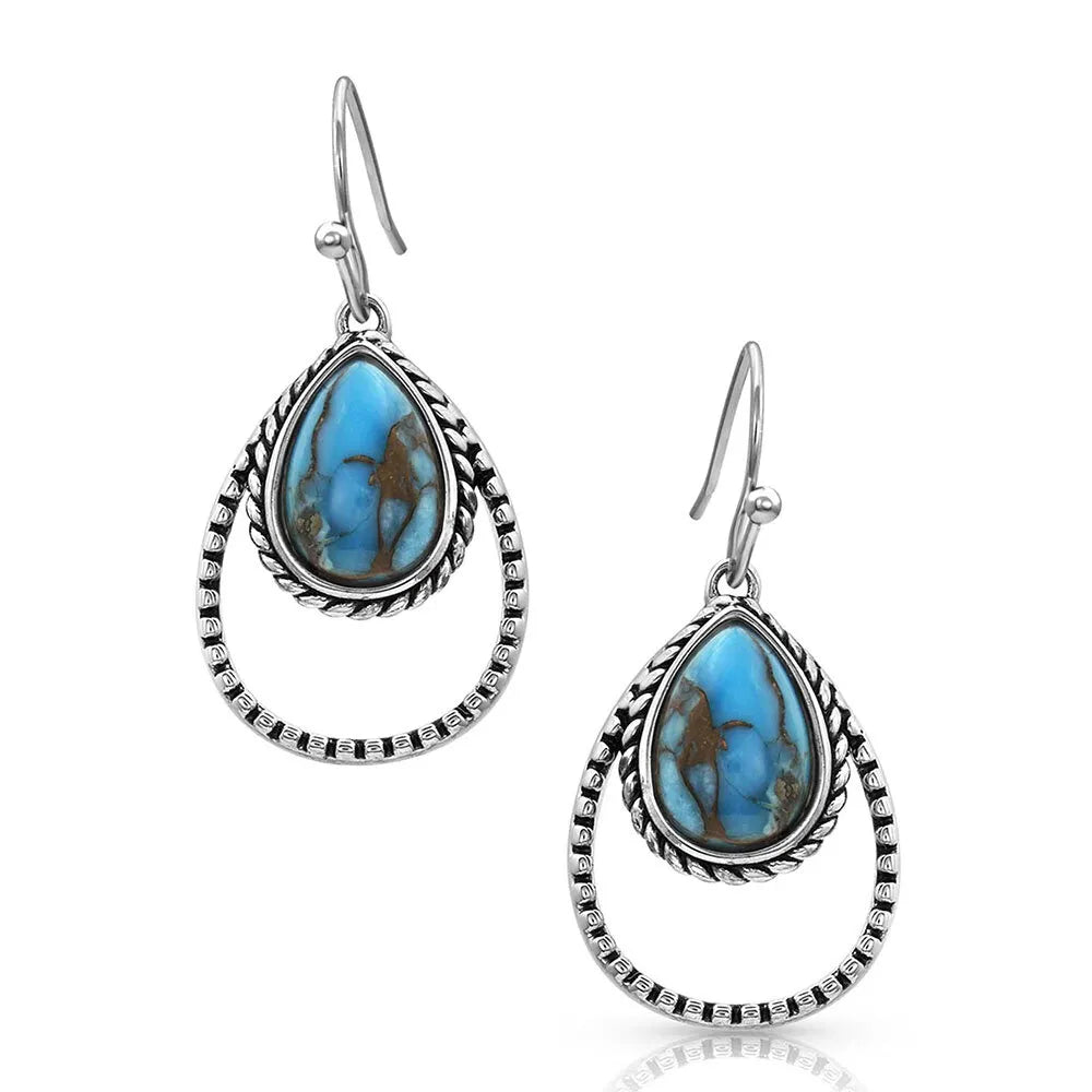 Double Rope Turquoise Earrings | Cornell's Country Store