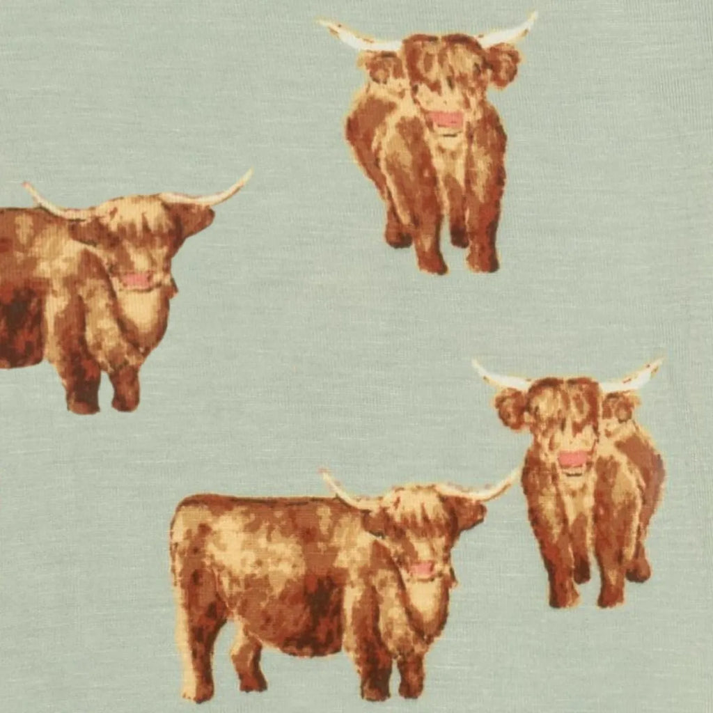 Highland Cow Bamboo Muslin Swaddle Blanket | Cornell's Country Store