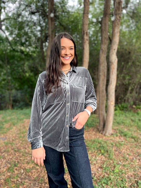 Velvet Long Sleeve Top | Cornell's Country Store