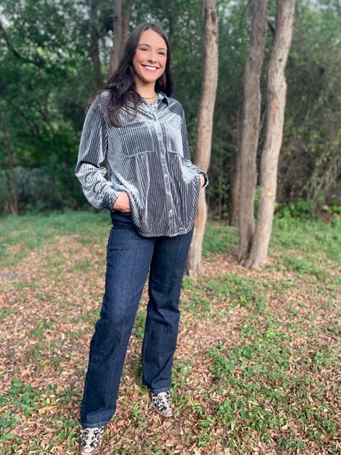 Velvet Long Sleeve Top | Cornell's Country Store