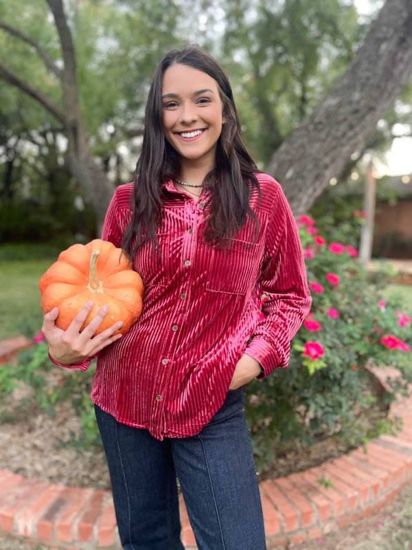 Velvet Long Sleeve Top | Cornell's Country Store