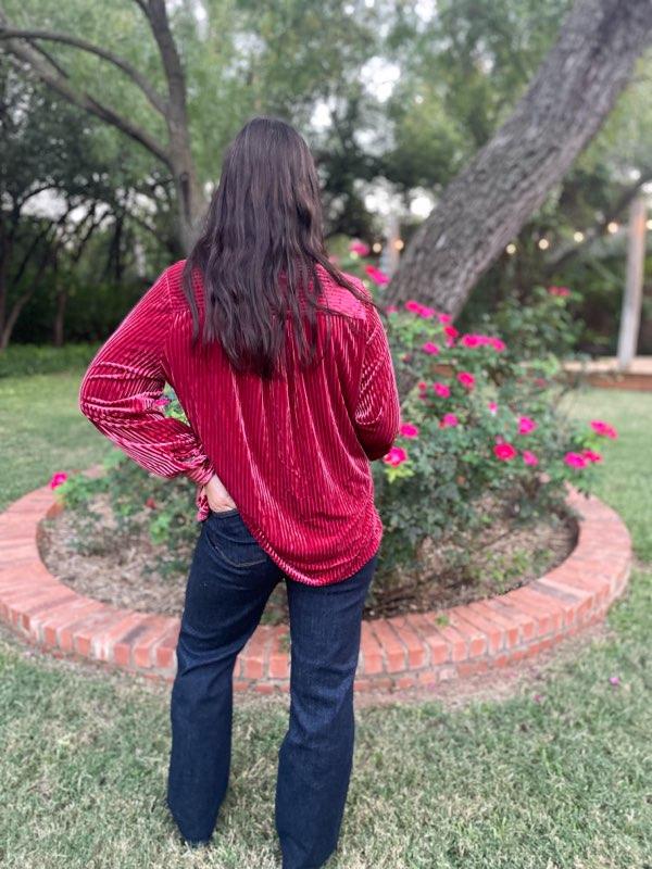 Velvet Long Sleeve Top | Cornell's Country Store