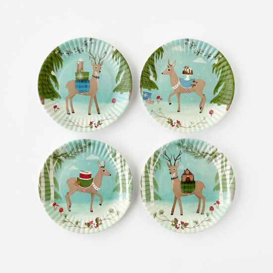 Holiday Deer Melamine Plates | Cornell's Country Store