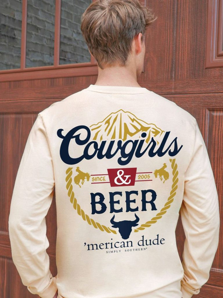 Simply Southern Men's Cowgirls & Beer LS Tee | Cornell's Country Store