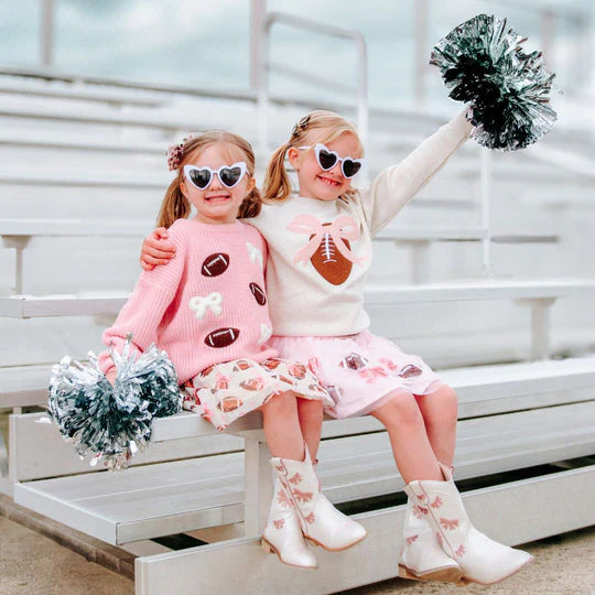 Coquette Football Sequin Tutu Girls Pink Glitter Game Day Skirt 6-8Y Coquette Football Sequin Tutu Girls Pink Glitter Game Day Skirt 6-8Y