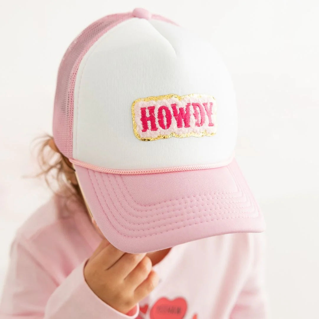 Howdy Patch Kids Trucker Hat – Pink Western Hat for Girls display picture 1