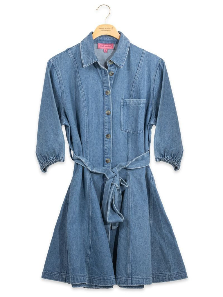 Simply Southern Western Denim Button Up Dress XS
