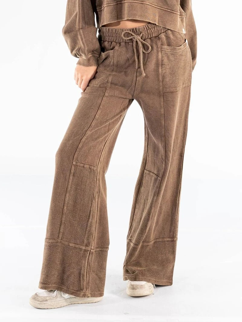 Simply Southern Wide Leg Panel Pants Sepia | Cornell's Country Store
